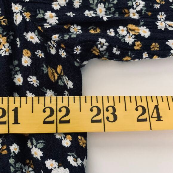 J. JILL Dress Tunic Knee Length Floral VNeck Gold Embroidered Detail Tunic Boho - Picture 13 of 14